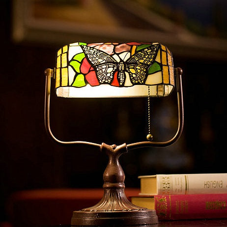 Dragonfly Tiffany Table Lamps Vintage Stained Glass -Home Decor D10H14 Inch - heparts