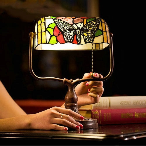 Vintage stained glass lamps on sale