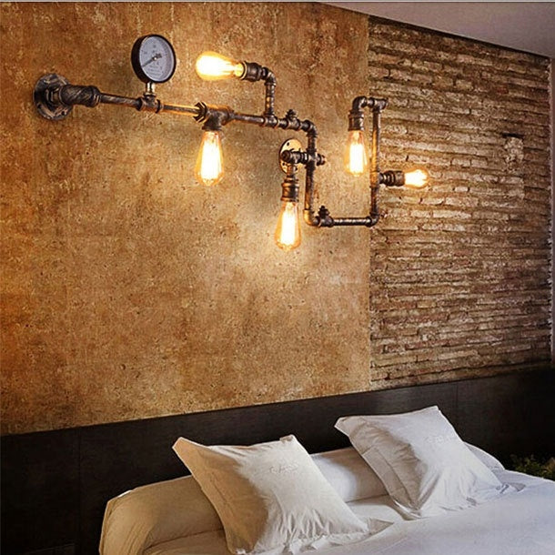 Edison Lamp Wall Lights Ambient Light Rustic home decor Industrial Steam punk Lamp 5 Bulbs heparts