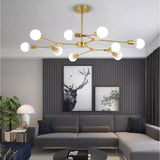 9-Lights Electroplated Northern Europe Chandelier Modern Metal Molecules Pendant Lights E26/E27 - heparts