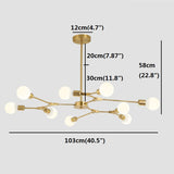 9-Lights Electroplated Northern Europe Chandelier Modern Metal Molecules Pendant Lights E26/E27 - heparts