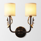 Fabric Solid Brass Sconce Wall Lights Bathroom Lights Vanity Lighting Mid Century Sconce - heparts