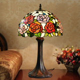 Flowers Tiffany Table Lamps Vintage Stained Glass -Home Decor D12H19 Inch - heparts