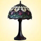 Flowers Tiffany Table Lamps Vintage Stained Glass -Home Decor D12H19 Inch - heparts