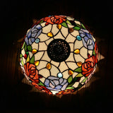 Flowers Tiffany Table Lamps Vintage Stained Glass -Home Decor D12H19 Inch - heparts