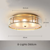 Fluted Drum Bedroom Flush Mount Antiqued  Glass Ceiling Light Fixture