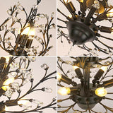 8-Lights Classic Crystal Pendant Light Retro Chandelier Living Bed Dining Room Retro Lamp
