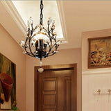 Classic Crystal Pendant Light Retro Chandelier Living Bed Dining Room Retro Lamp