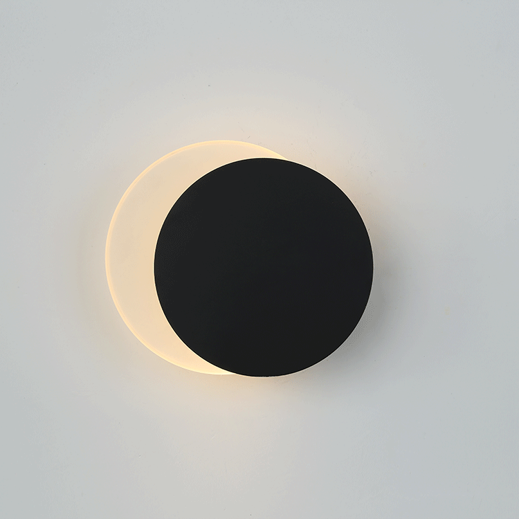 Black round wall light cheap