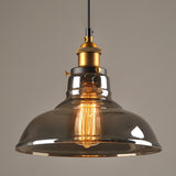 Smokey Gray Glass Pendant Light Down light Painted Finishes Mini Style E26 Edison Bulb - heparts