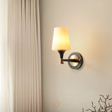 Glass Solid Brass Sconce Wall Lights Vanity Lighting Mid Century Sconce Bedroom - heparts