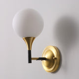 Glass ball Solid Brass Sconce Wall Lights Bathroom Lights Vanity Lighting Mid Century Sconce - heparts