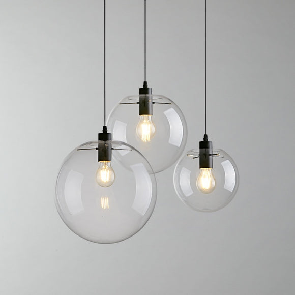 Globe Chandelier Lighting Fixture Clear Glass Bubble Clustered Pendant Lights Modern Lighting - heparts