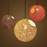 Globe Winding Hemp String Cable Pendant Light E26/E27 - heparts