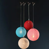 Colorful Lights Globe Winding Hemp String Cable Pendant Light E26/E27 - heparts