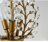 Golden Jade Leaves Classic 3-Lights UP Crystal Retro Chandelier Living Bed Dining Room Retro Lamp