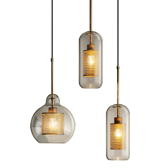 Gourd/Globe/Cylinder Pendant Light Ambient Light Electroplated Glass Glass E26/E27 - heparts