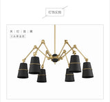 Modern Chandelier Lights 6 8 Lights Black or White Shades with Swaying Arms Led Chandeliers Lamp for Foyer Retro Loft Light - heparts