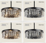 Classic Crystal Pendant Light Black Painting Clear Crystal Pendant Lamp for Living Bed Dinning Room Retro Lamp - heparts