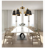 Modern Chandelier Lights 6 8 Lights Black or White Shades with Swaying Arms Led Chandeliers Lamp for Foyer Retro Loft Light - heparts
