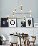 Nordic Modern LED chandelier lighting rotatable adjustable gold hanging light Pendant lamp for dinning living room foyer - heparts