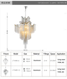 Chandelier Light Modern Aluminum Tassel Chandelier Lighting Luxury Hospitality Lamp Home deco Italy Design E14 - heparts