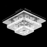 Modern LED Crystal Flush Mount Led Ceiling Light 90-265V L30W30 CM Crystal Ceiling Lamp for Hallway - heparts