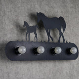 Country Retro Wall Lamps 4 Lights Edison Bulbs Wall light Wall Sconce Black Painting Bed Living Room Lighting - heparts