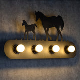 Country Retro Wall Lamps 4 Lights Edison Bulbs Wall light Wall Sconce Black Painting Bed Living Room Lighting - heparts