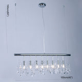 Modern Pendant Lamp Crystal Hanging Light Chrome for Dinning Living Room Suspension Lighting Length 100cm - heparts