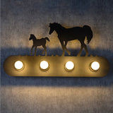 Country Retro Wall Lamps 4 Lights Edison Bulbs Wall light Wall Sconce Black Painting Bed Living Room Lighting - heparts