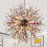 Handmade Color Dandelion Globe Pendant Lights Chandelier Art Lamps Ambient Light G9 12 Bulbs - heparts