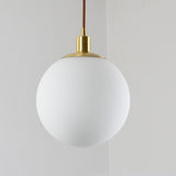 Globe Glass Pendant Light Ambient Light Electroplated Brass Metal Glass Anti-Glare LED - heparts