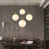 Globe Glass Pendant Light Ambient Light Electroplated Brass Metal Glass Anti-Glare LED - heparts