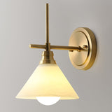 Glass Solid Brass Sconce Wall Lights Bathroom Lights Vanity Lighting Mid Century Sconce - heparts