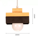 Square Modern Wood Pendant Light Northern Europe Simplicity Metal Shade - heparts