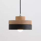 Cylinder Modern Wood Pendant Light Northern Europe Simplicity Metal Shade - heparts