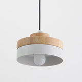 Cylinder Modern Wood Pendant Light Northern Europe Simplicity Metal Shade - heparts