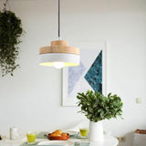 Cylinder Modern Wood Pendant Light Northern Europe Simplicity Metal Shade - heparts