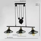 LED Retro Pendant Lighting 3 Lights Edison Bulbs Included Up and Down Black Painting Mirror Glass Pendant Lamp for Dinning Room - heparts