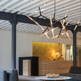 Oversized Corner 20-Head Modern Metal Bar Pendant Lights - heparts