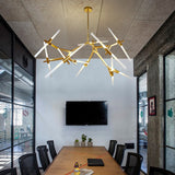 Oversized Corner 20-Head Modern Metal Bar Pendant Lights - heparts