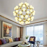 Oversized  D65cm Globe Sputnik Pendant Light Chandelier Ambient Light Candle Style LED Integrated - heparts