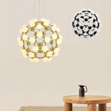 Oversized  D65cm Globe Sputnik Pendant Light Chandelier Ambient Light Candle Style LED Integrated - heparts