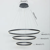 Wifi-smart/Dimmable 32*24*16inch 3-Lights Circular LED Pendant Light Chandelier Lighting Lamp Ambient Light 90-260V - heparts