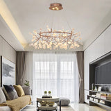 Oversized D85/105/125/150 Firefly Circular Ring Sputnik Pendant Light Chandelier Ambient Light Candle Style LED - heparts