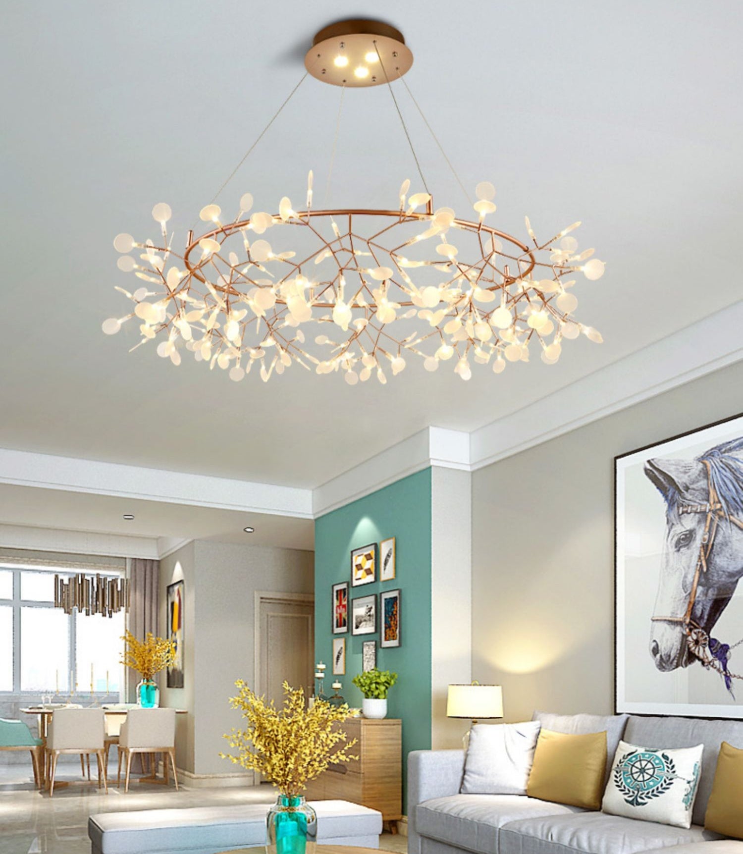 Firefly Firework Circular Ring Sputnik Pendant Light Chandelier Ambient ...