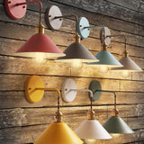 Colorful Vintage Country Cottage Wall Lamps Painted E26 E27 Bed Room Wall Sconces - heparts