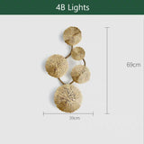 Lotus Leaves Solid Brass Sconce Wall Lights Vanity Lighting - heparts