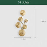 Lotus Leaves Solid Brass Sconce Wall Lights Vanity Lighting - heparts